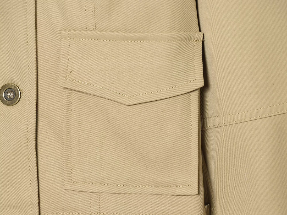 Women's pocket decoration stand collar Coat