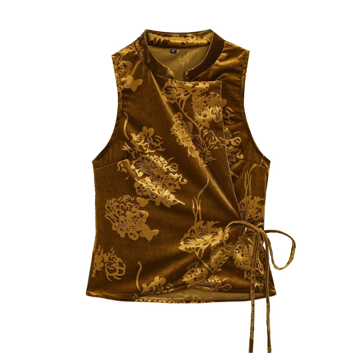 suit Women's 2 pieces bow decoration printed velvet top +pants