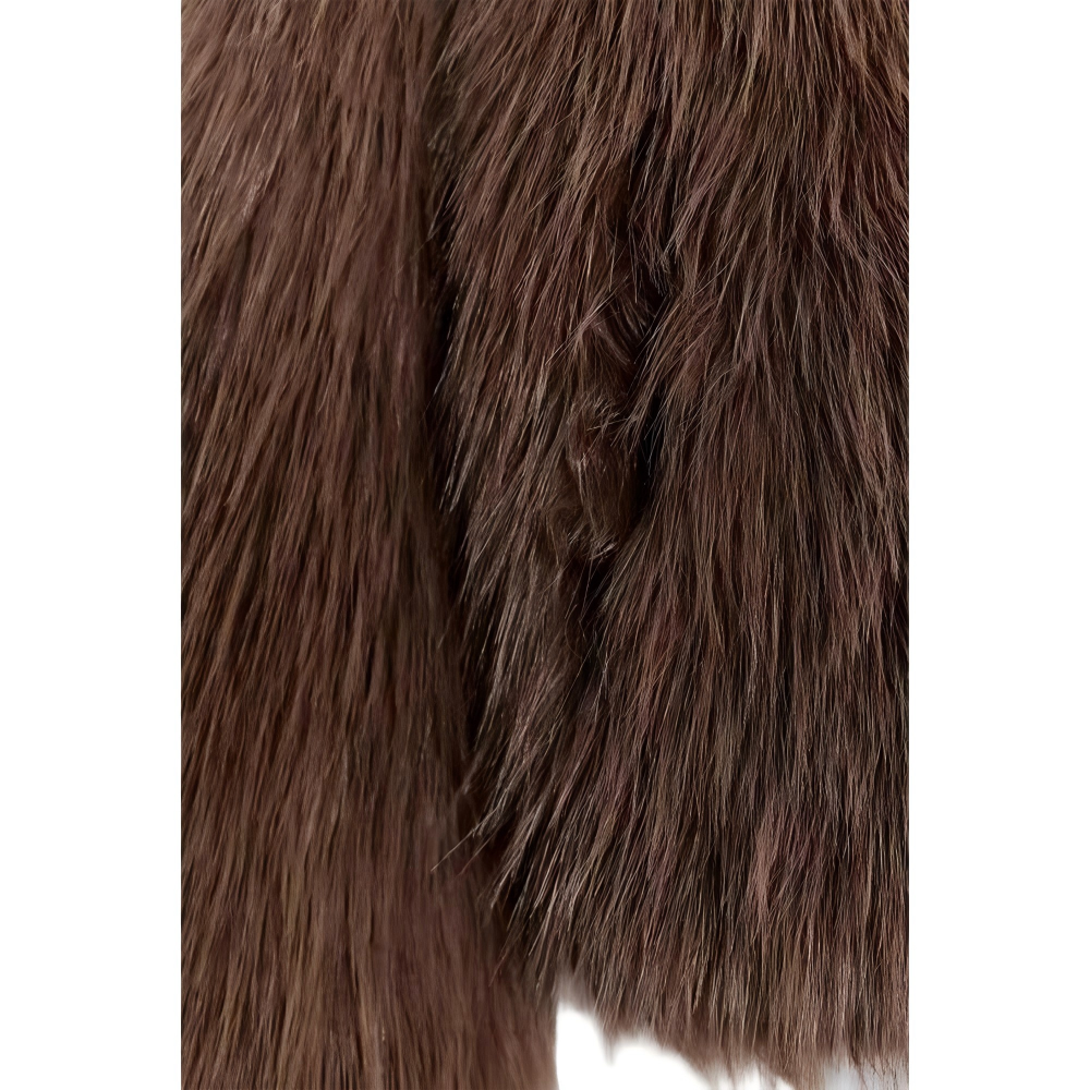 Women's artificial fur effect lapel jacket coat