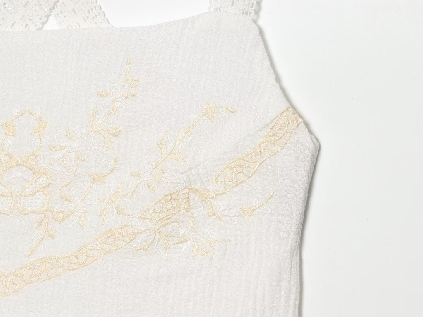 Women's chiffon embroidered mini dress