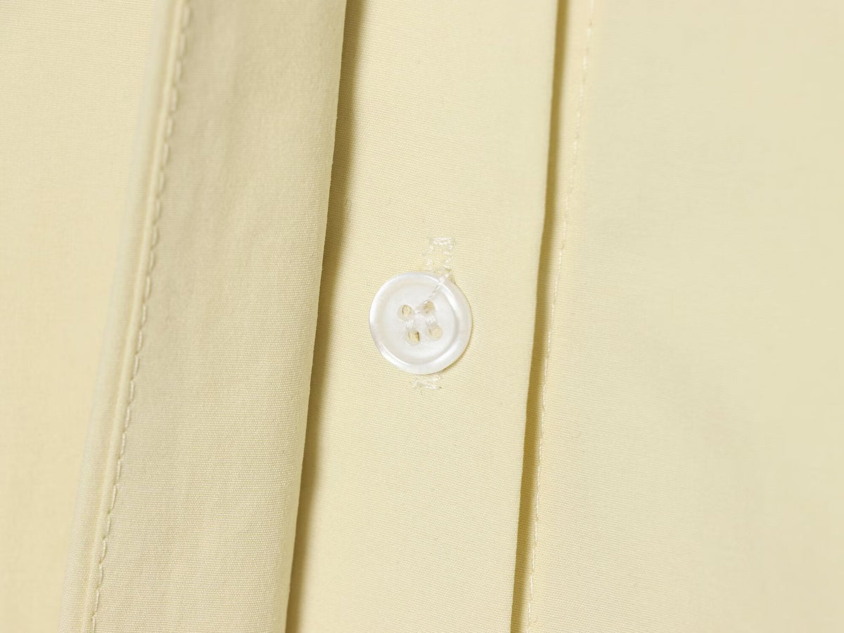 Women's metal buckle decorative poplin shirt