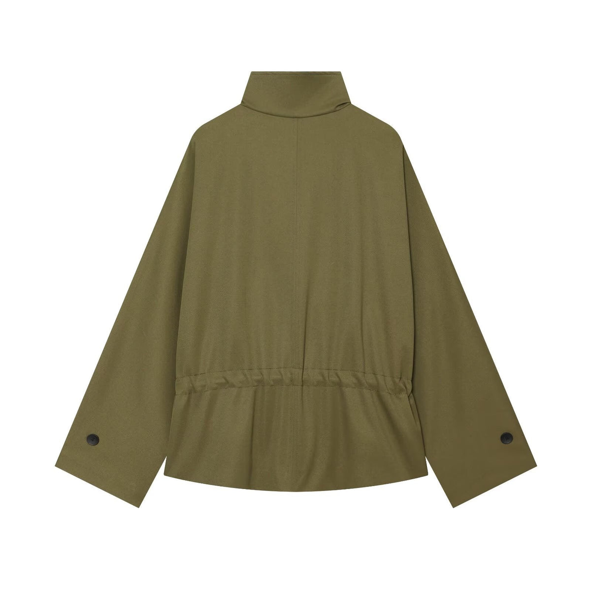 Women's lace up design loose parka Coat