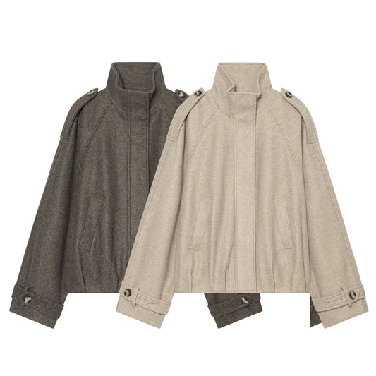 Women's Strapped Design Pilot Jacket Coat