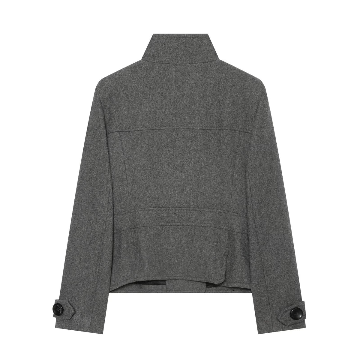 Women's standing collar double breasted woolen blend coat