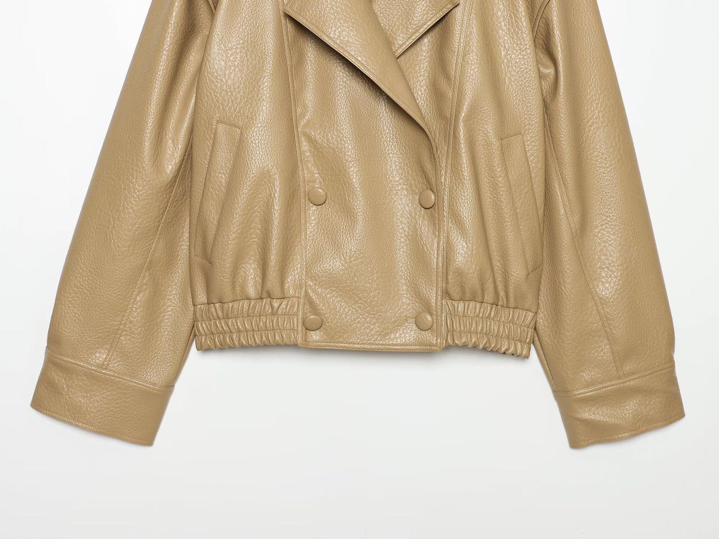 Women's leather effect loose pilot jacket Coat
