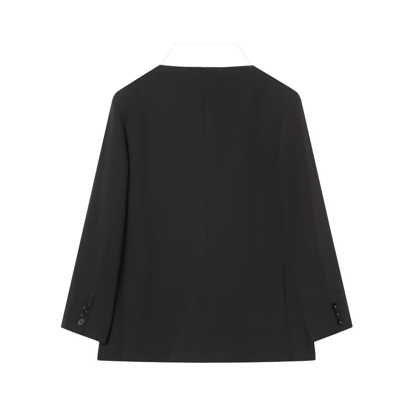Women's contrasting scarf decoration loose Blazer Coat