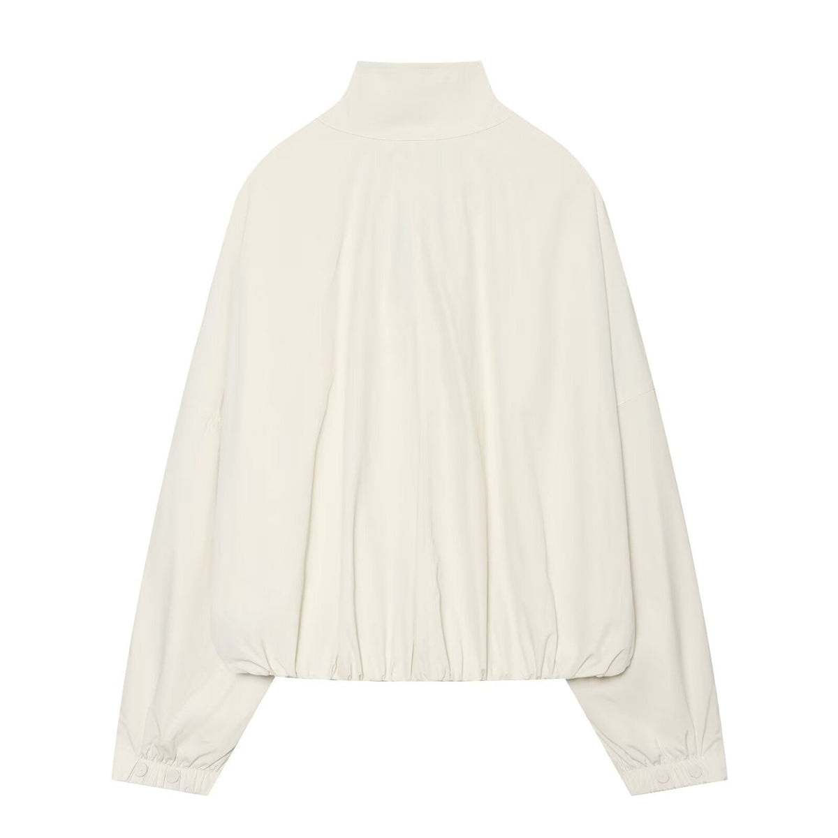 Women's standing collar single breasted nylon Coat