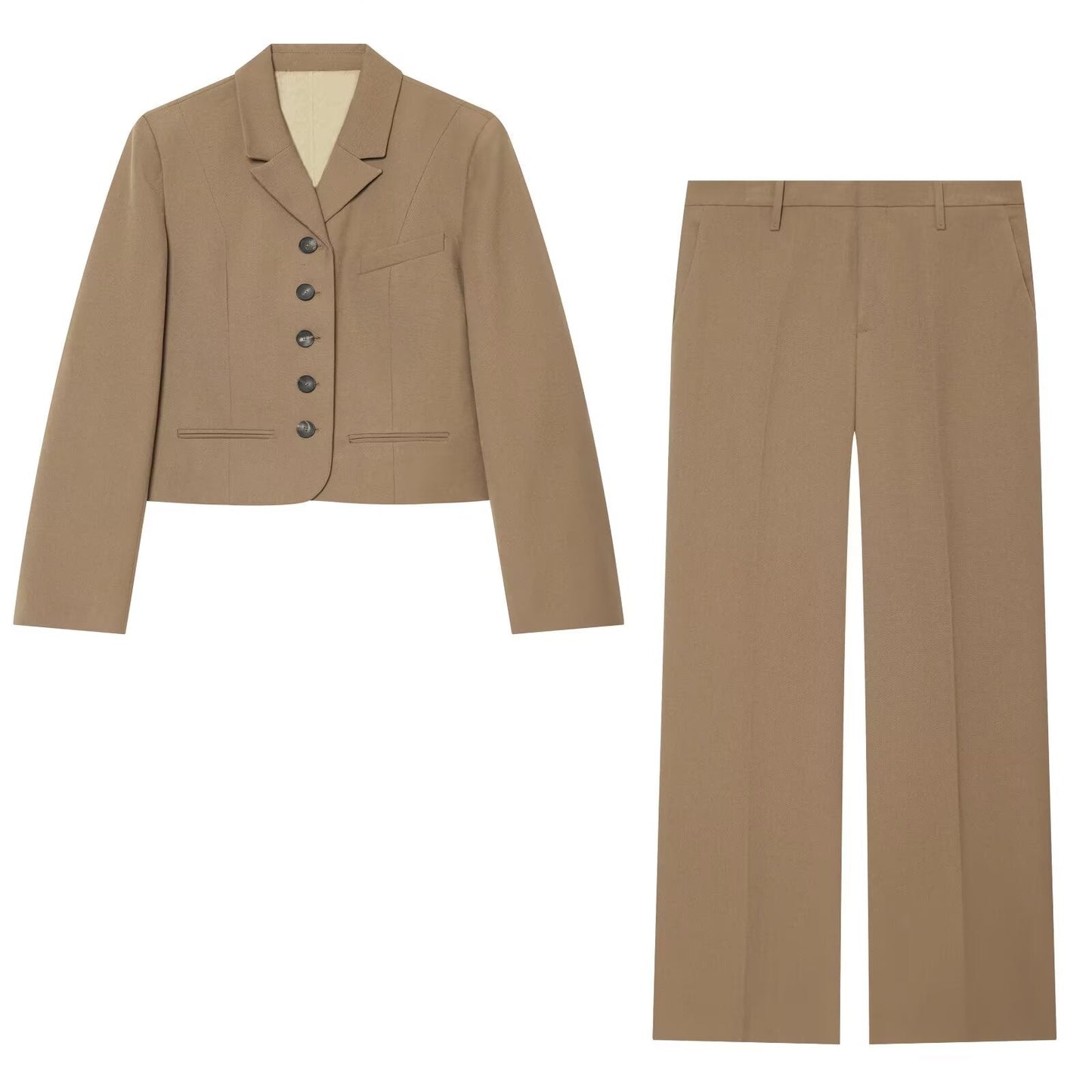 suit Women's 2 pieces slim single breasted lapel Blazer Coat +Pants