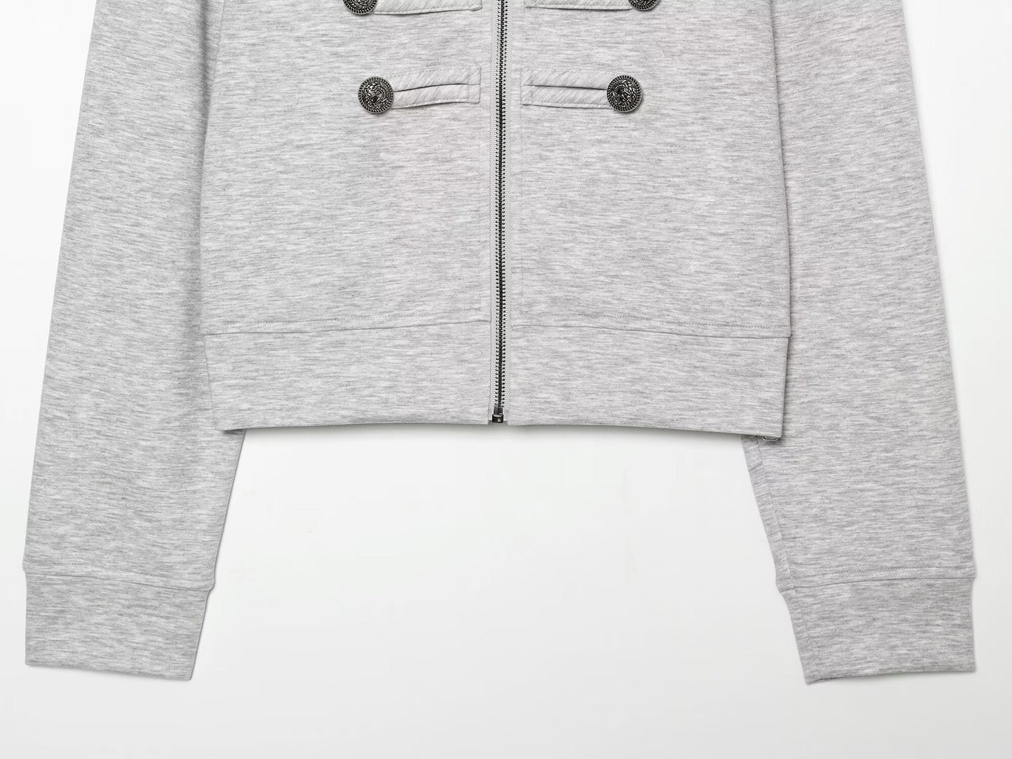 Women's short standing collar hoodie style Coat