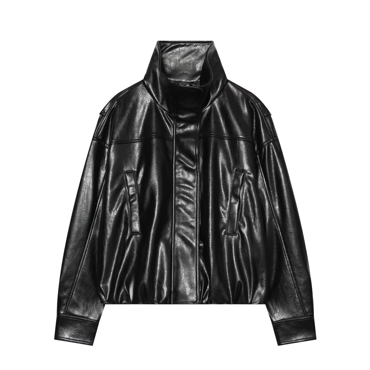 Women's leather effect pilot jacket Coat
