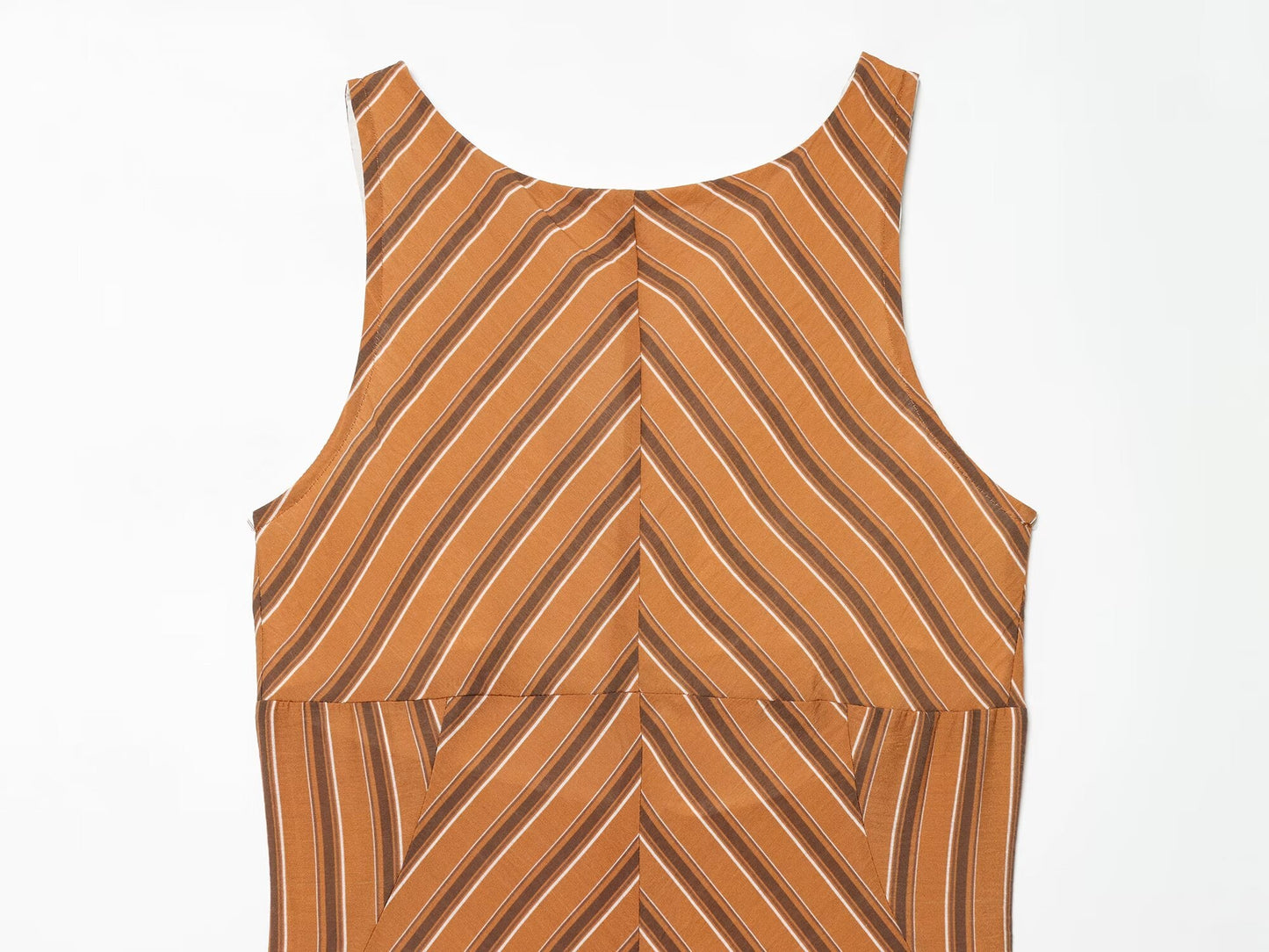 Women's sexy backless striped MIDI dress