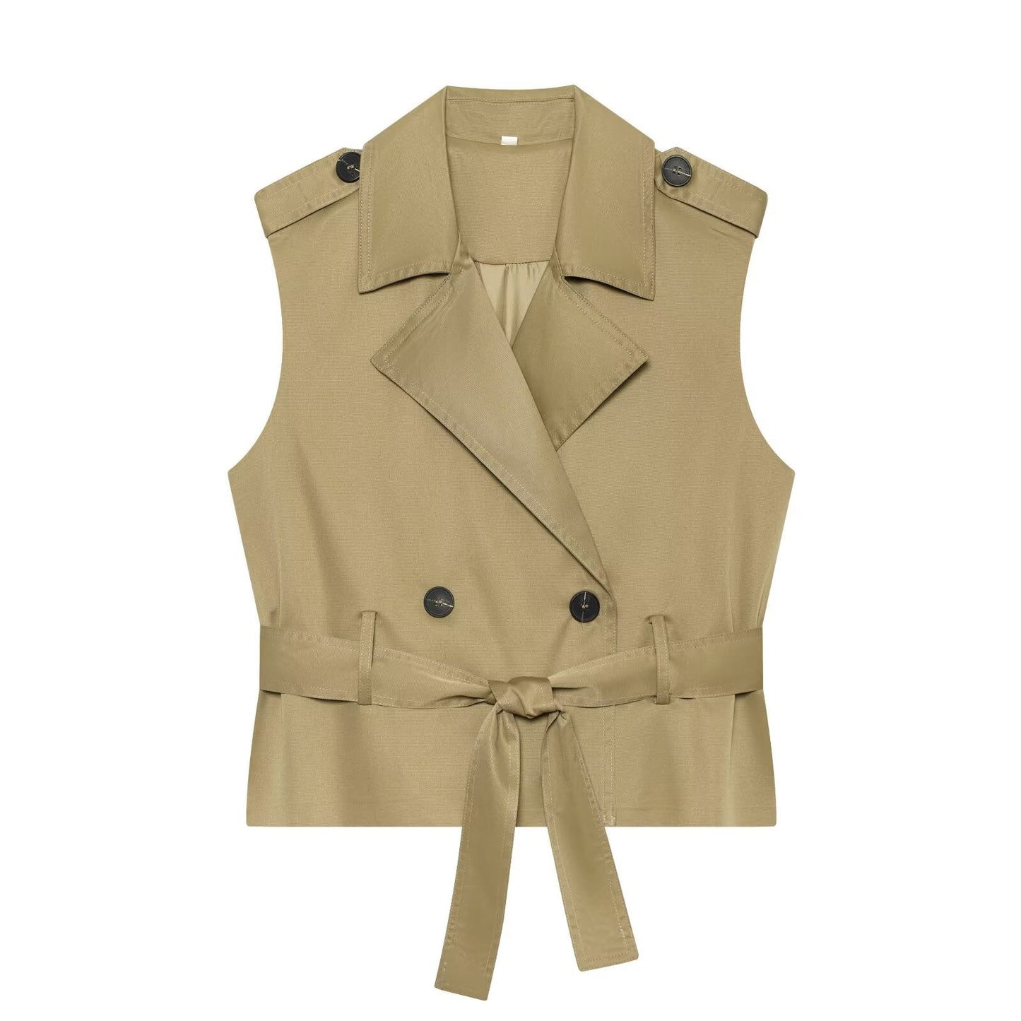 Women's with belt casual double breasted vest