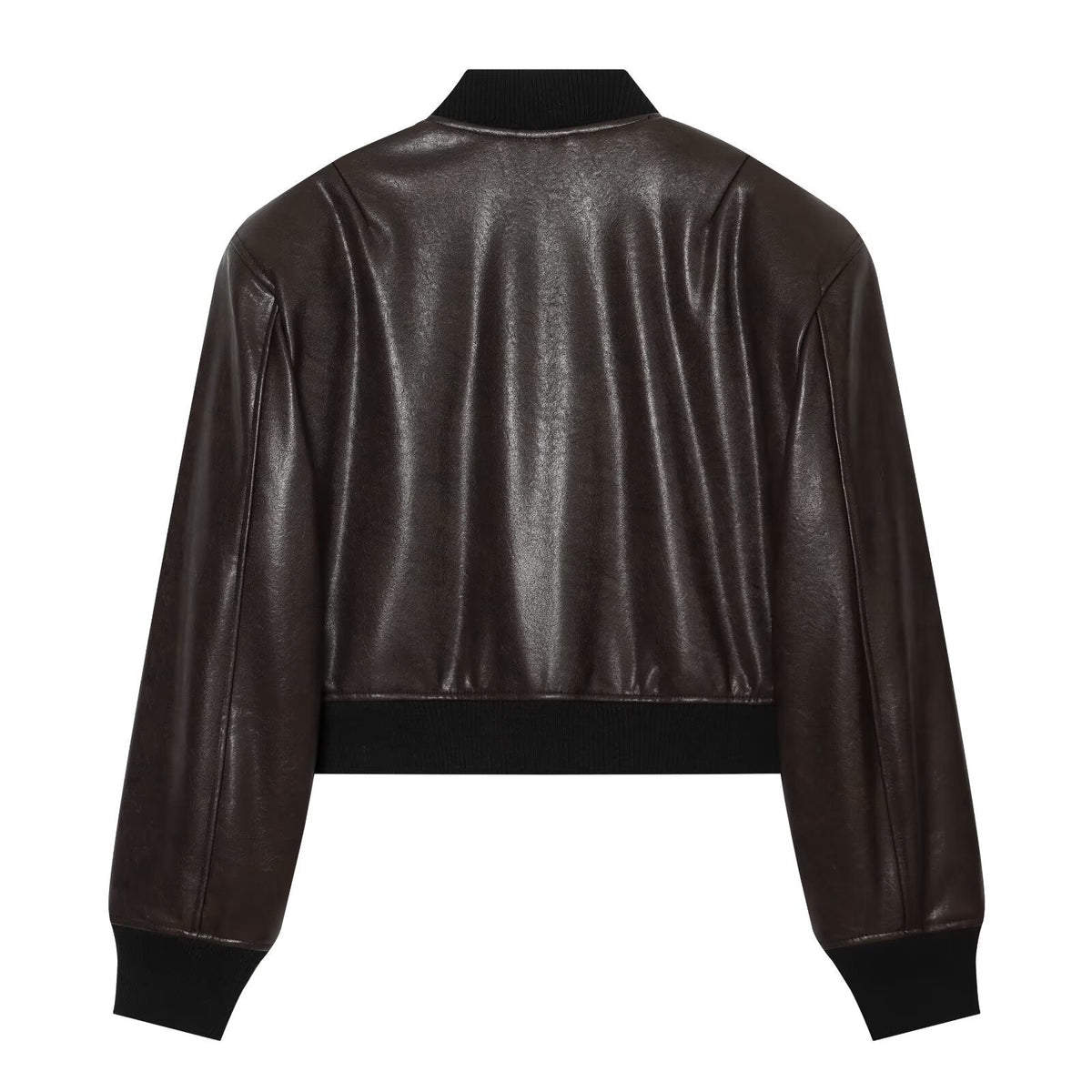 Women's short leather effect pilot jacket Coat