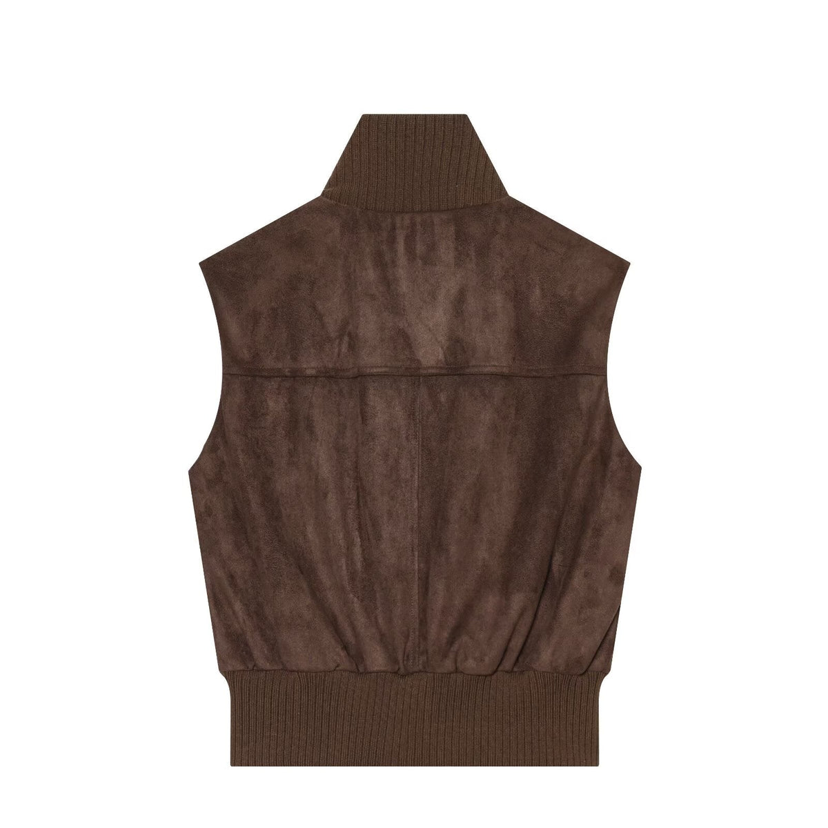 Women's sleeveless suede texture effect vest