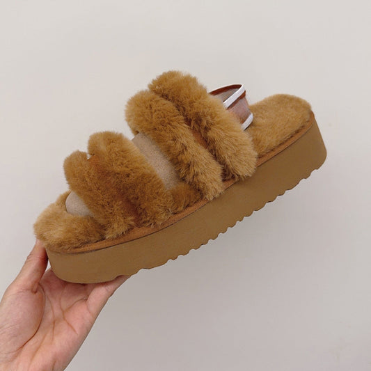 Women's new Joker platform elastic belt sandals.