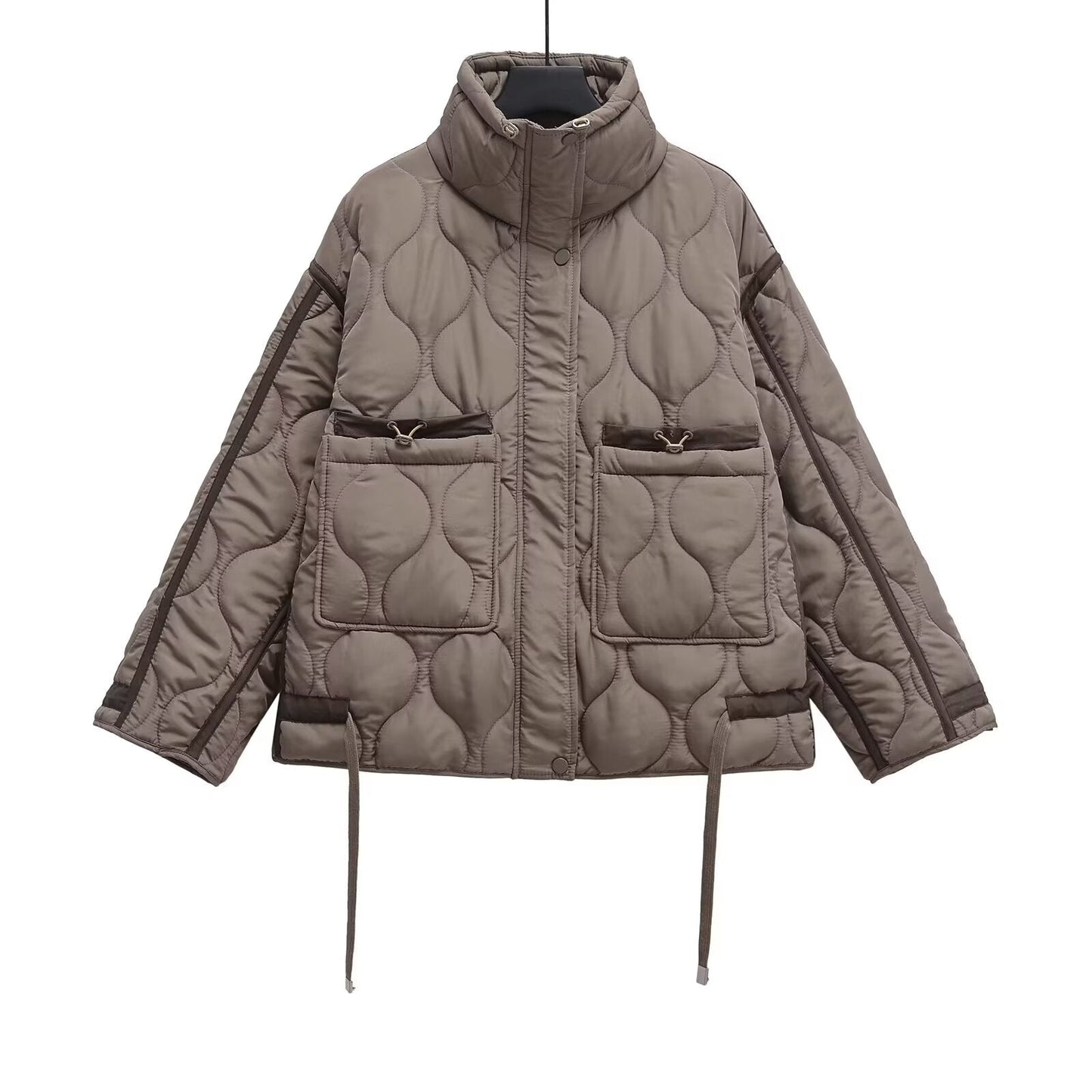 Women's loose standing collar cotton jacket Coat