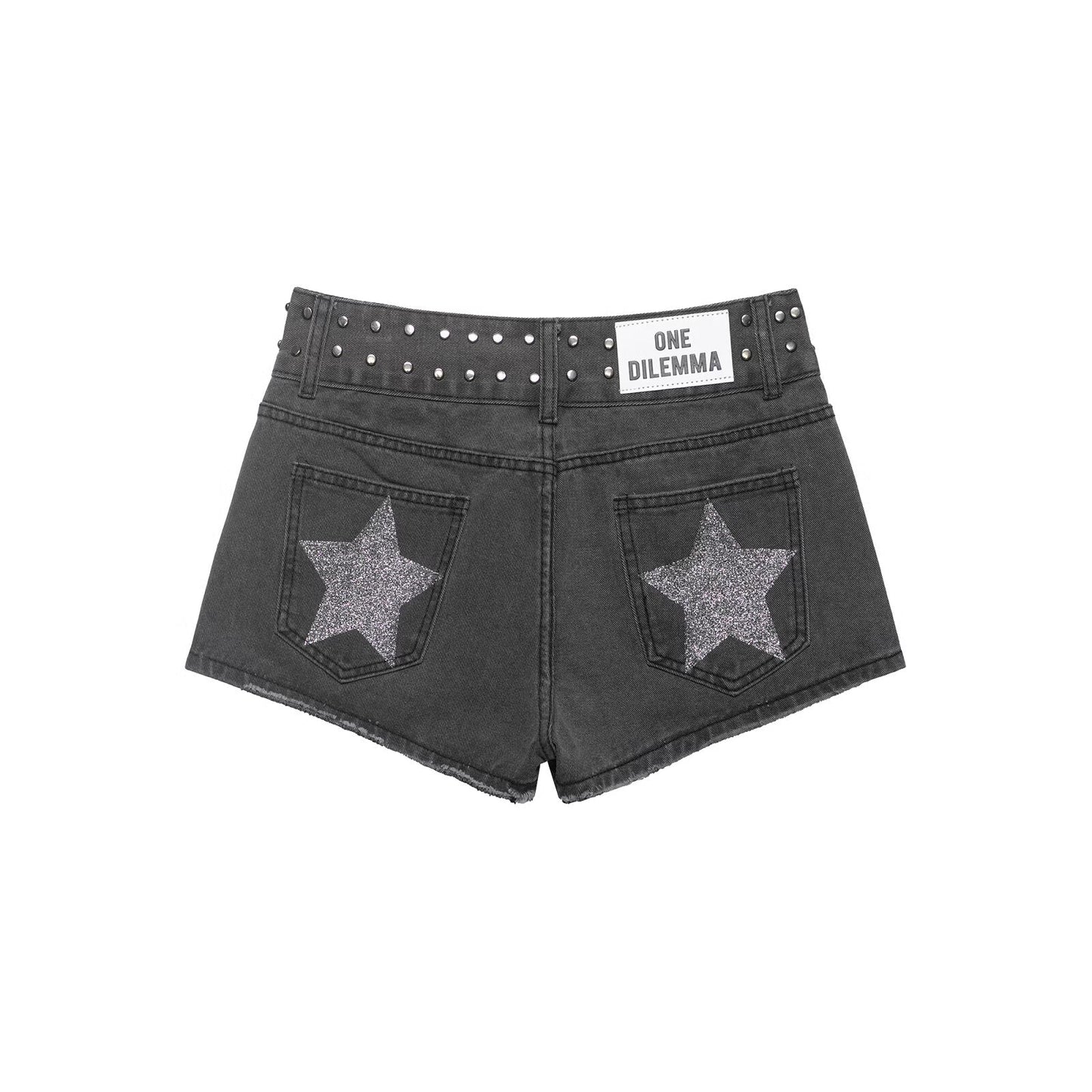 Women's low waisted star denim shorts