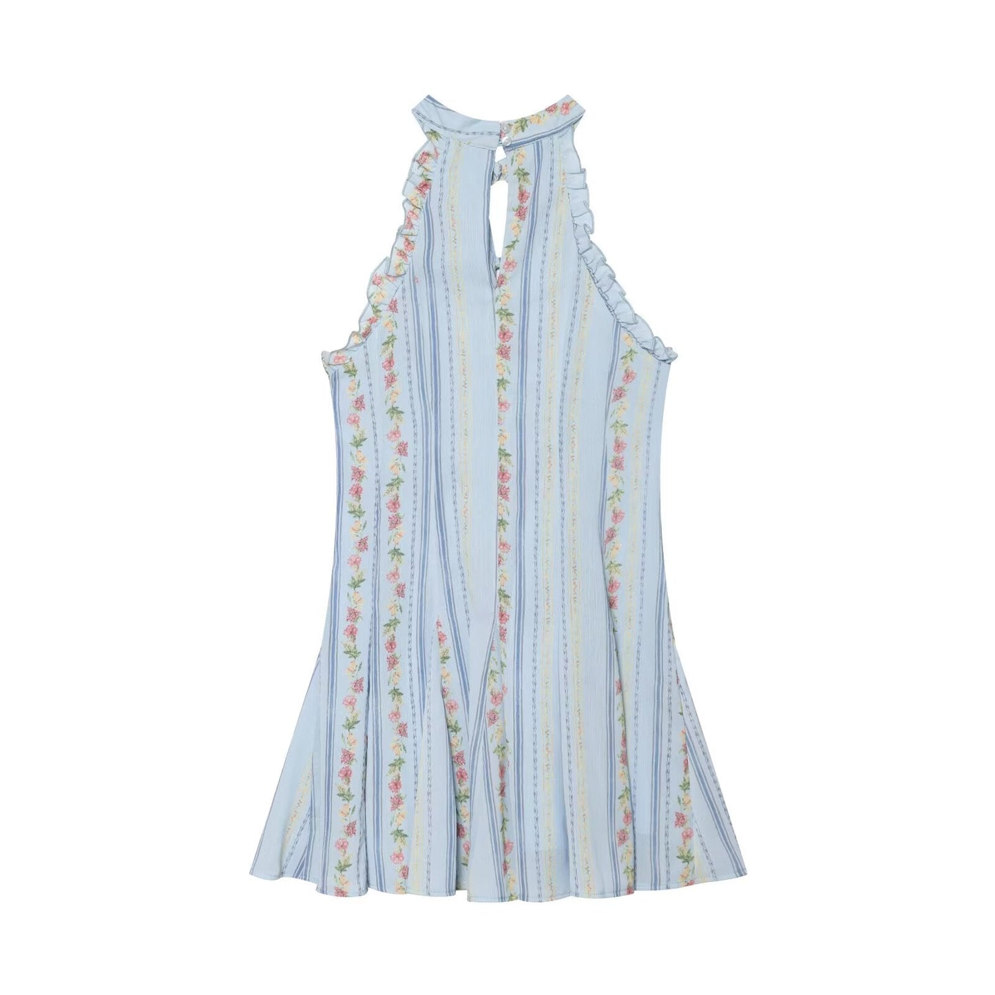 Women's floral print Halter neck mini dress