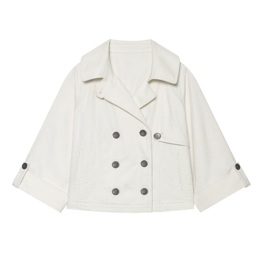 Women's breasted decorative short lapel Coat