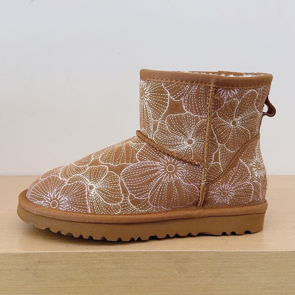 Women's new comfortable embroidered snow boots