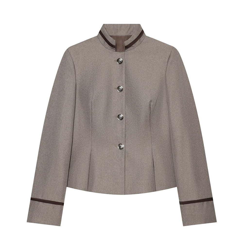 Women's patchwork trimmed short skirt style Blazer Coat