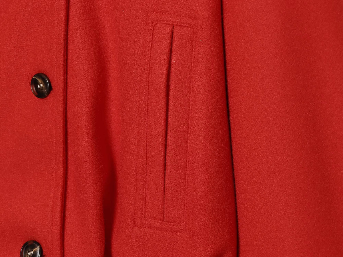 Women's standing collar single breasted jacket Coat