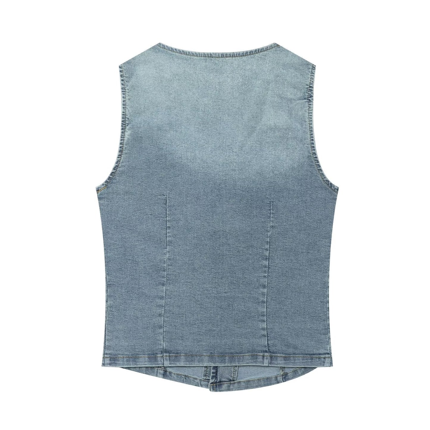 suit Women's 2 pieces slim denim vest style top+denim shorts