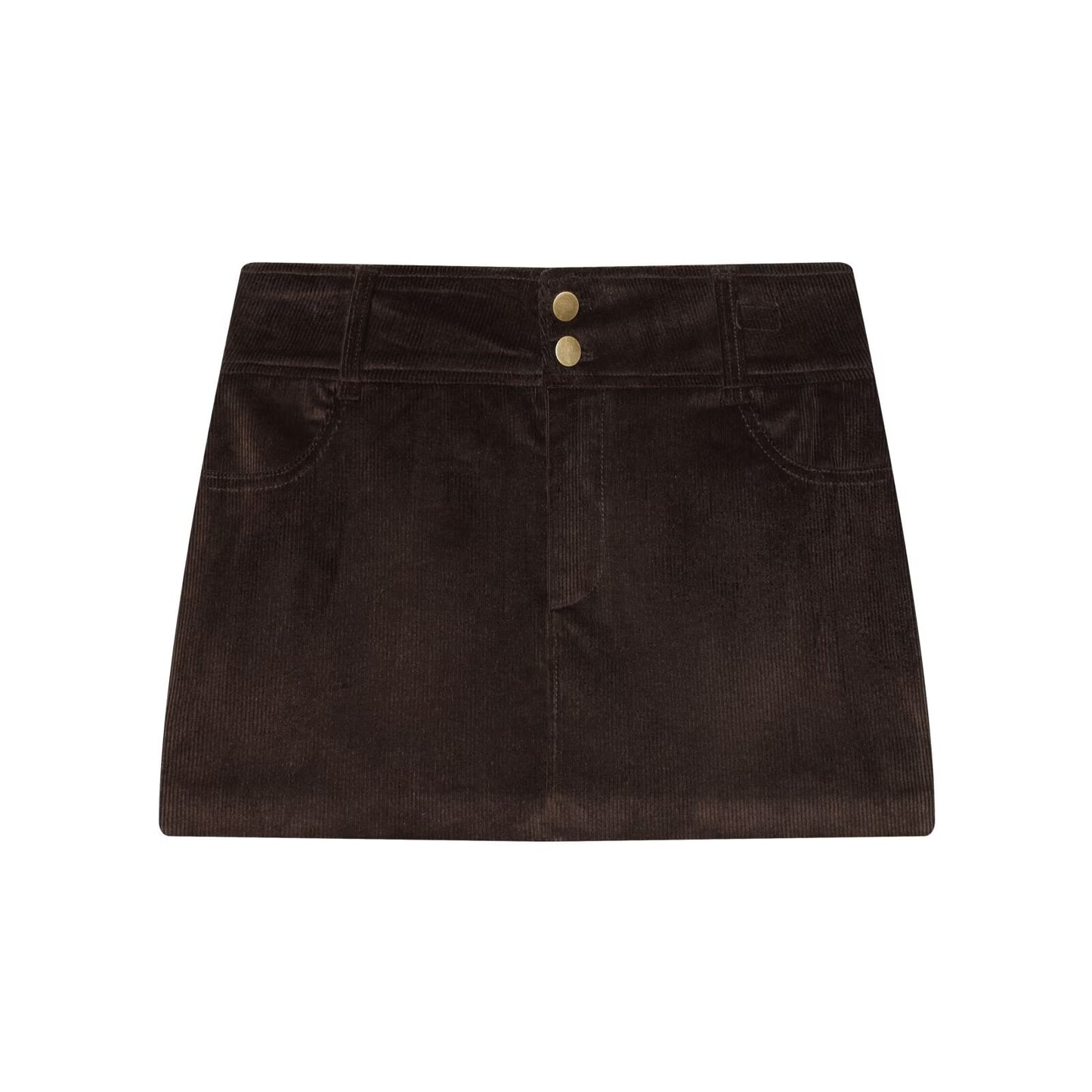 Women's Flip decoration slim corduroy mini skirt