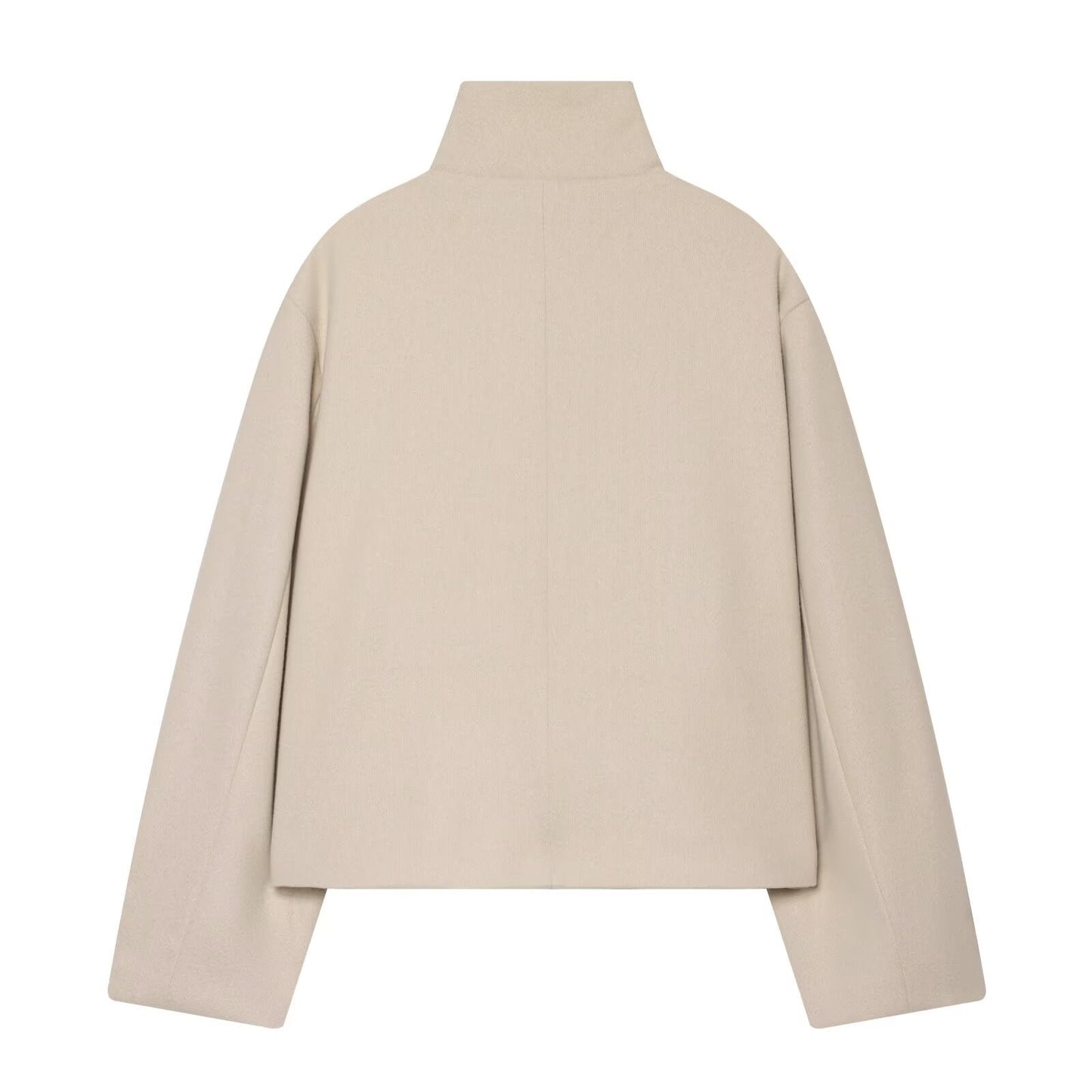 Women's standing collar short single breasted coat
