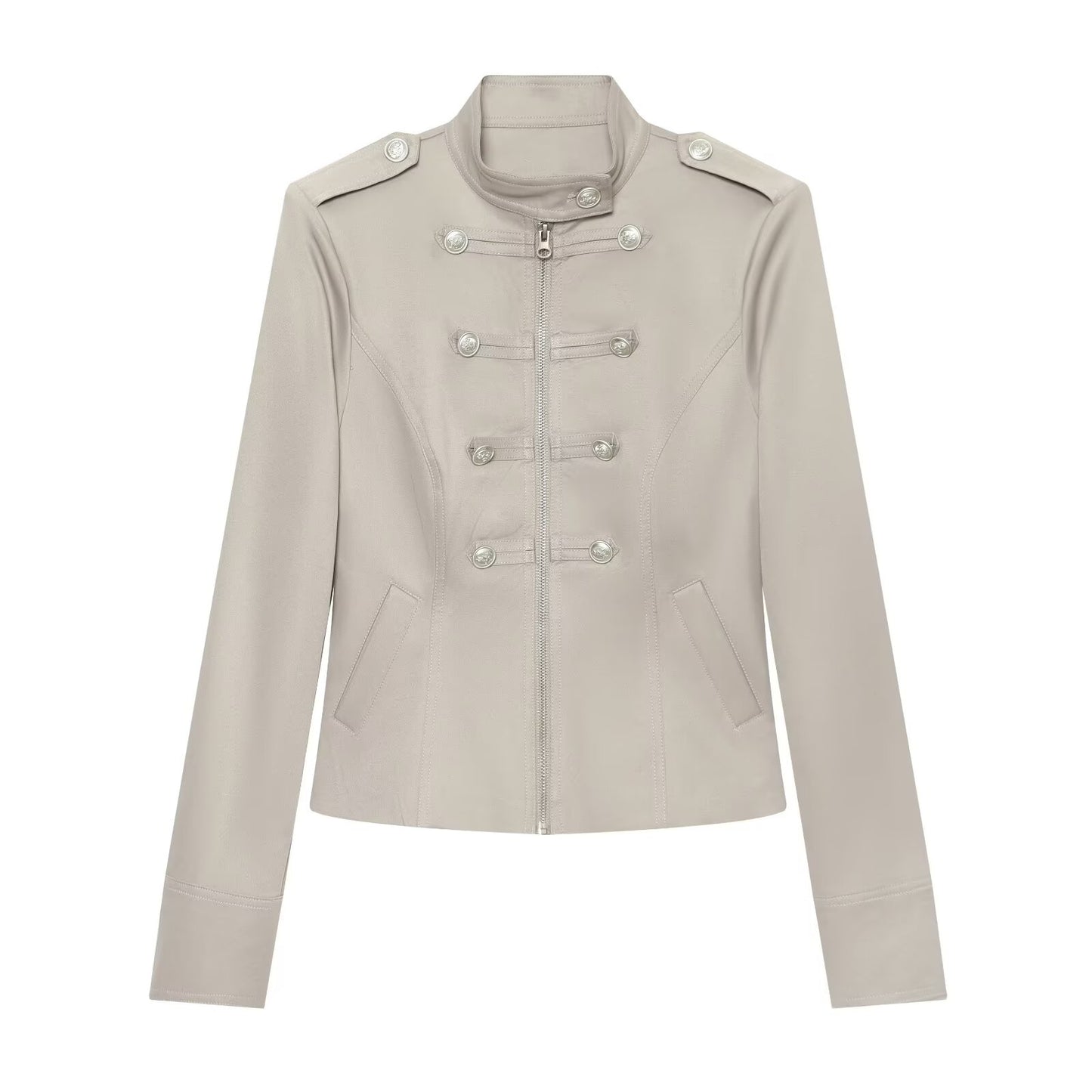 Women's double breasted waist cinched jacket Coat
