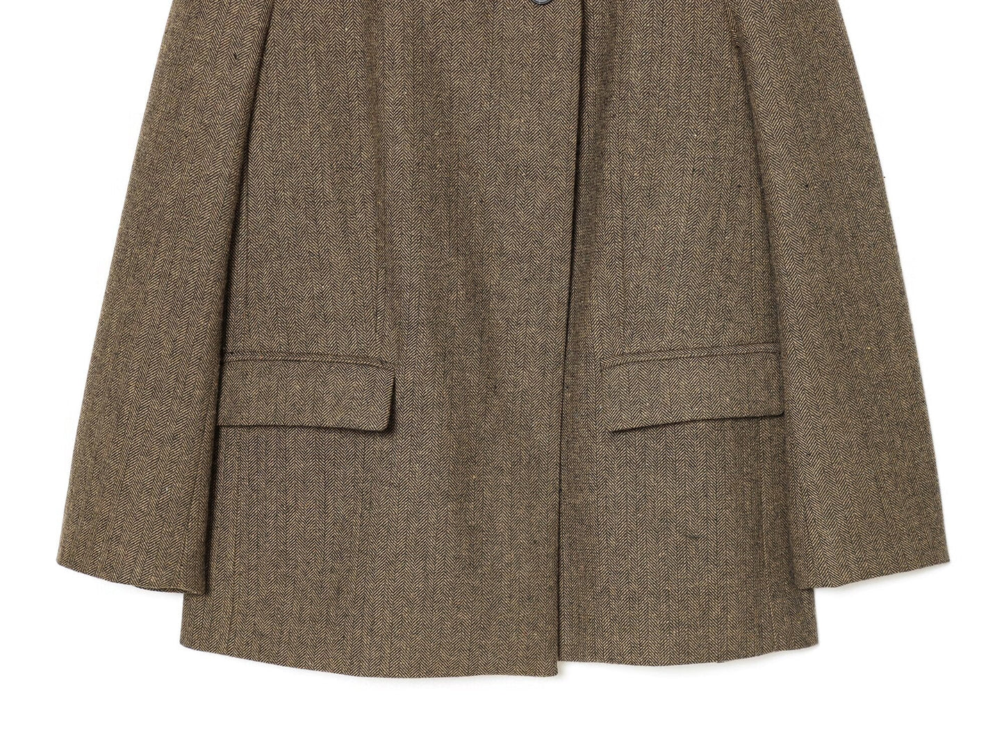 Women's loose stand collar herringbone diagonal Blazer Coat