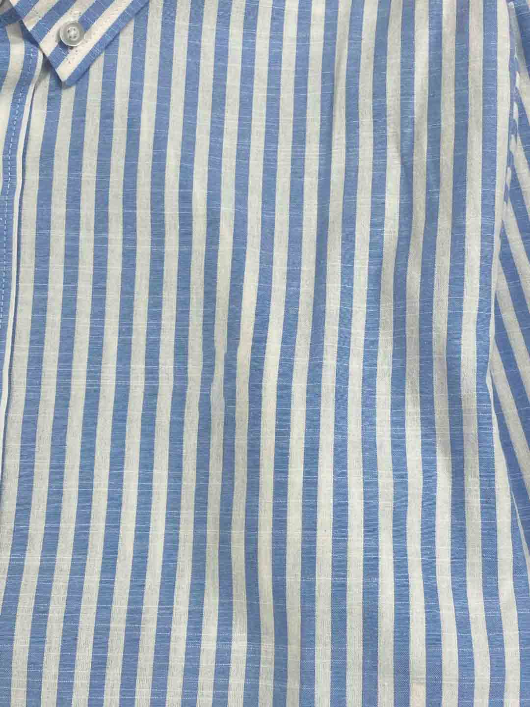 women with the new fashion casual Joker embroidery comfortable breathable cotton striped shirt.