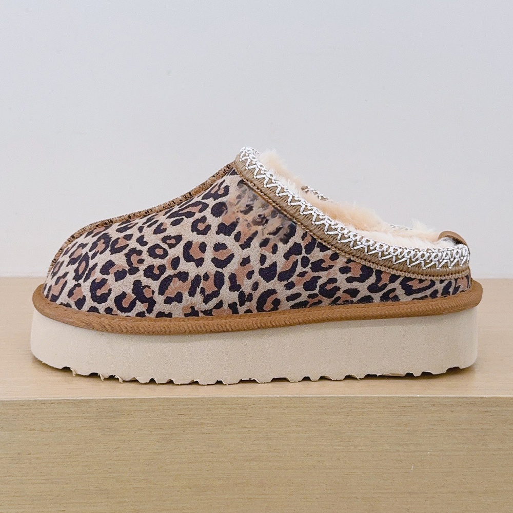 Women's new Joker Thick-soled Leopard slippers