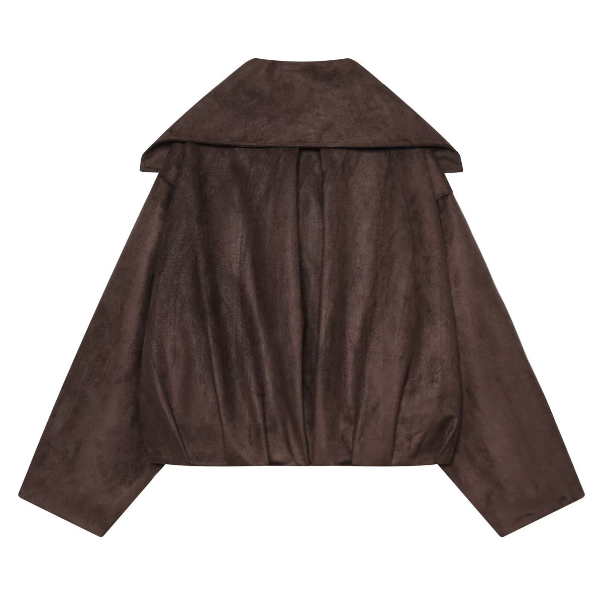 Women's suede textured large collar pilot jacket Coat