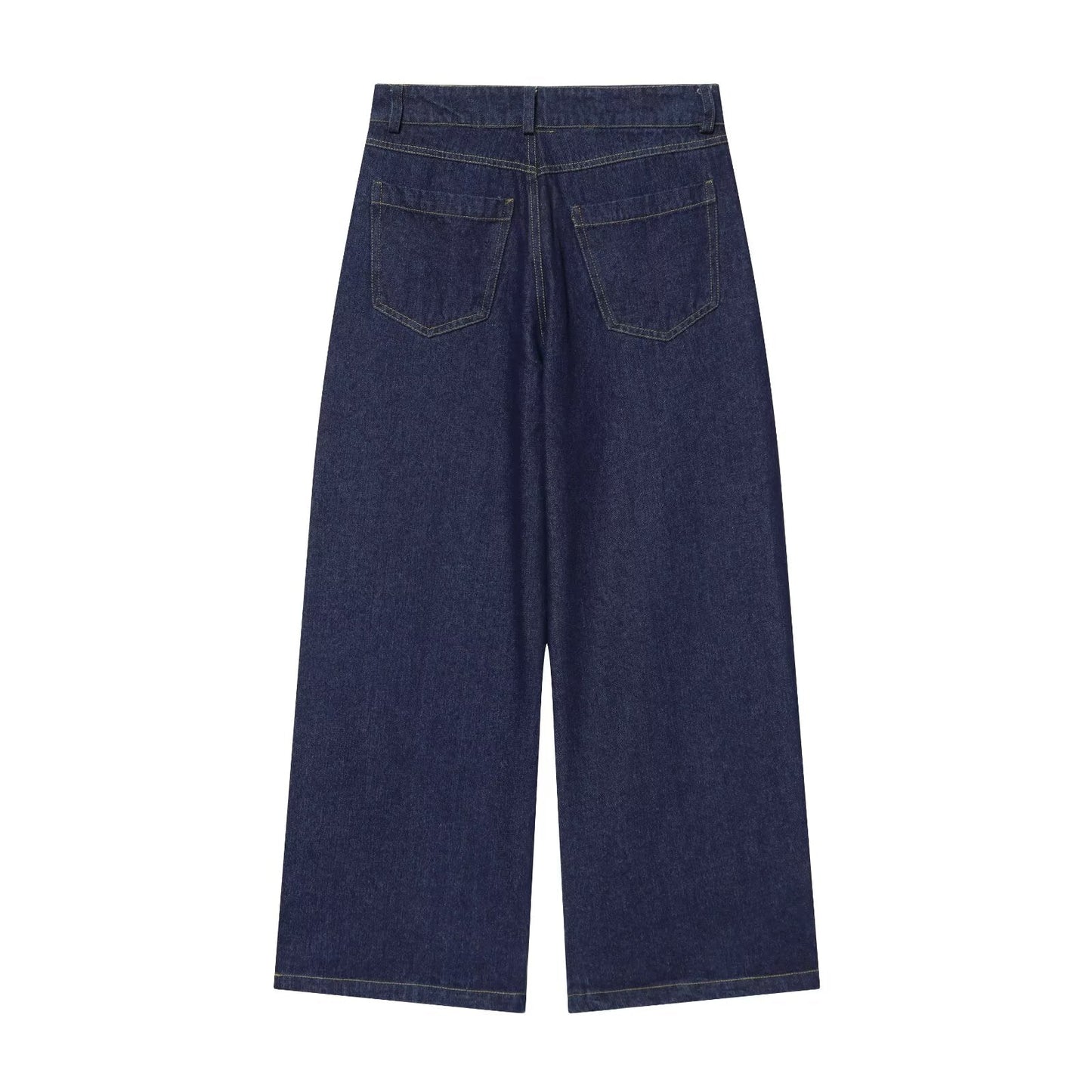 suit Women's 2 pieces comfortable high waisted wide leg jeans+denim shirt