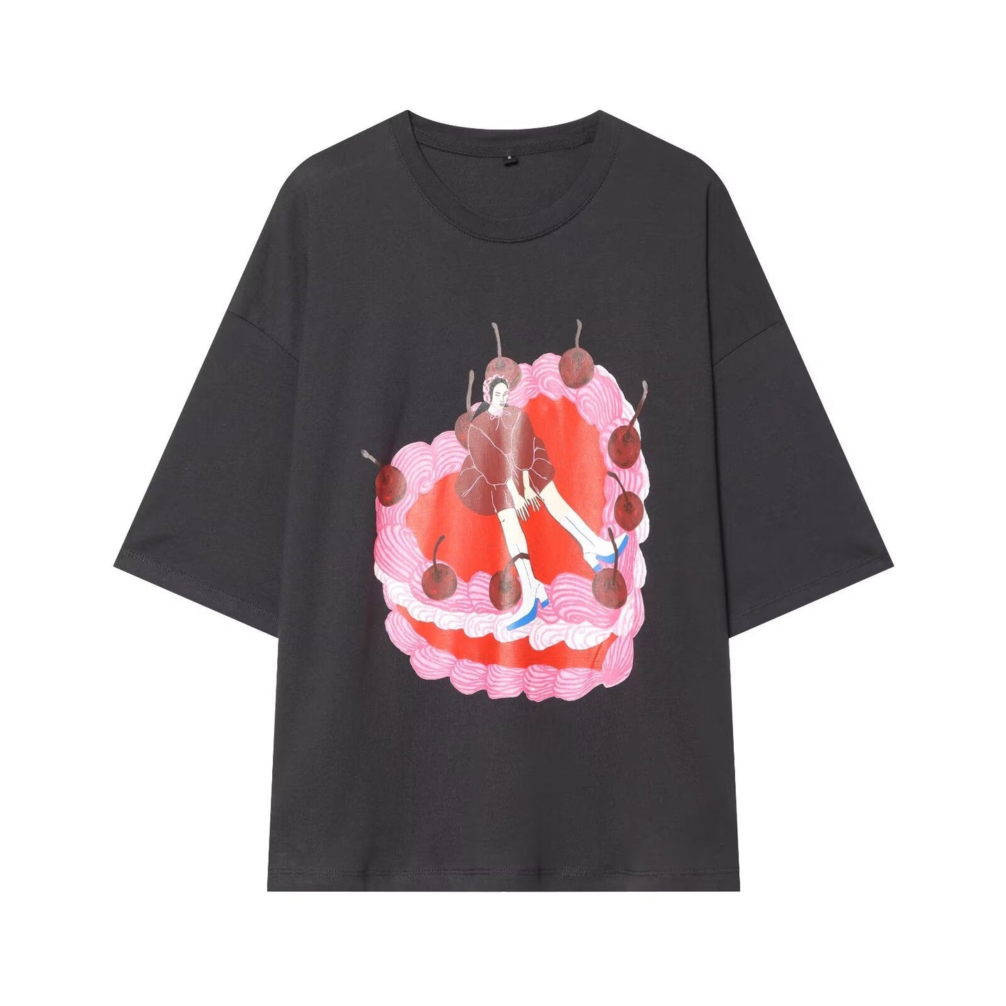 2026 multi-color printed letter T-shirt women short sleeved O-neck loose T-shirt