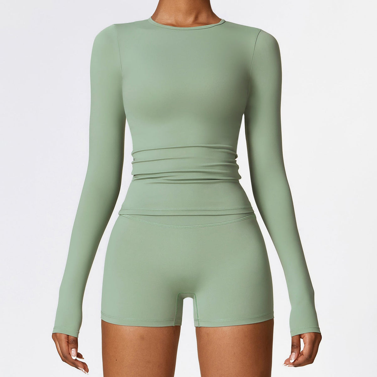 Women's new sanding yoga clothes running Pilates top