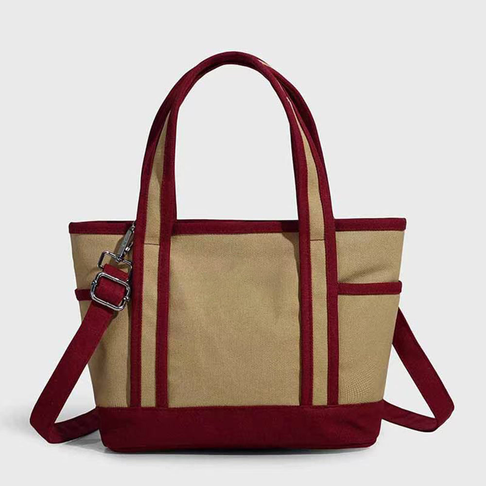 Women's new contrast detachable shoulder strap handbag