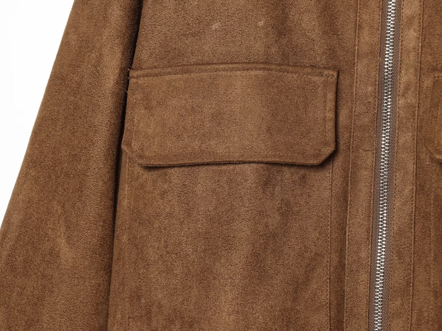 Women's suede texture short pilot jacket Coat