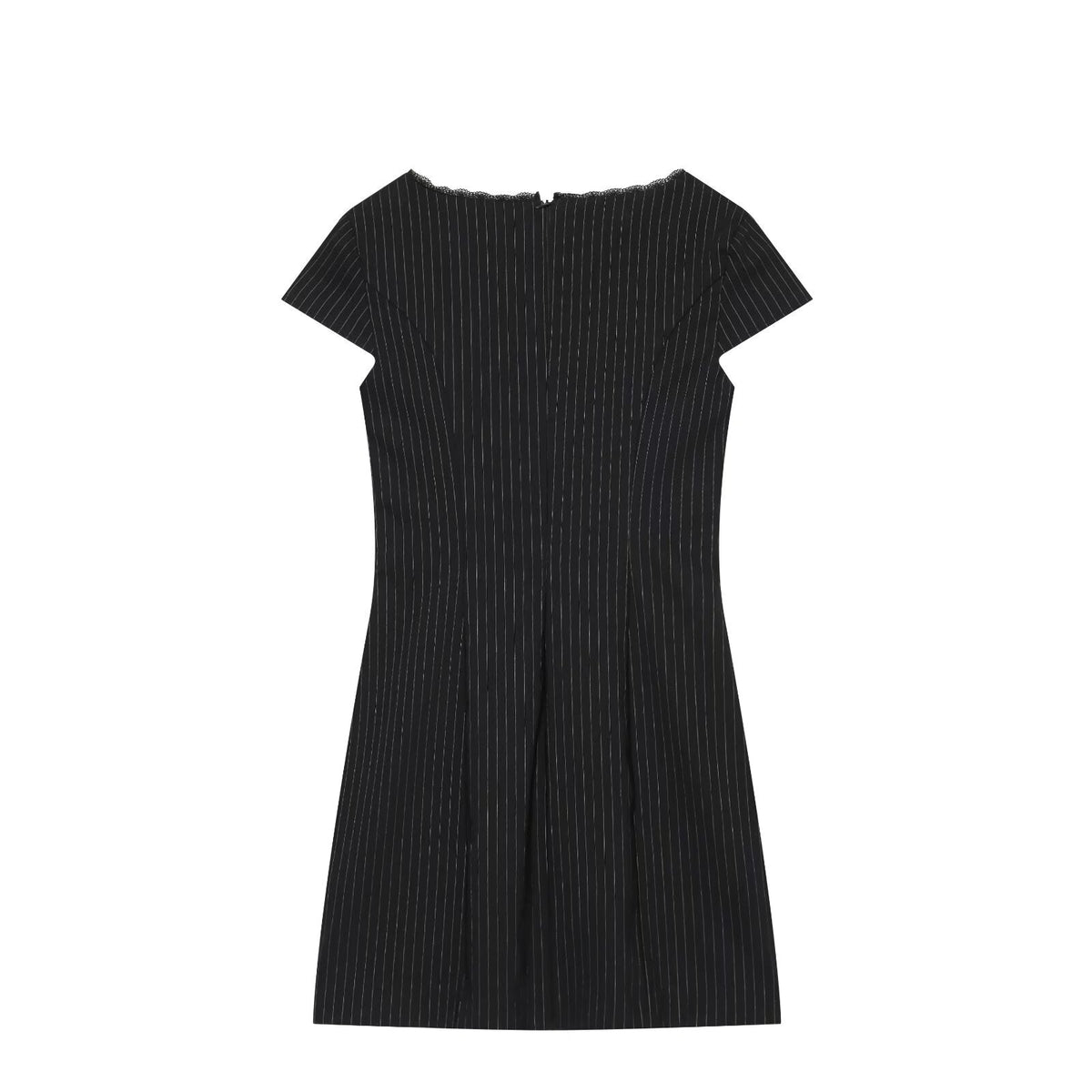Women's bow decoration striped mini dress
