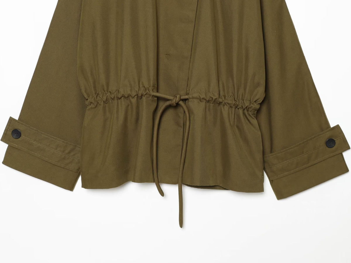 Women's with drawstring loose parka Coat