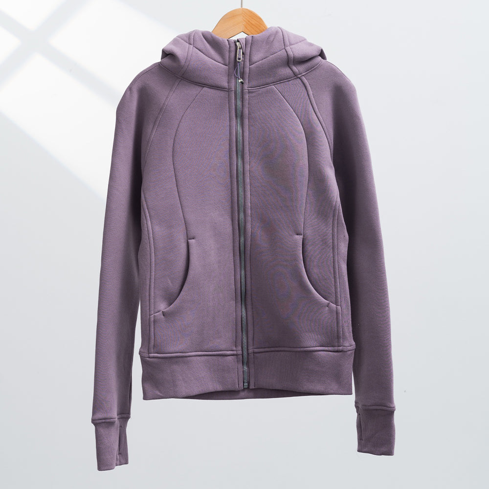 LU women's new zipper hoodie slim plus velvet yoga jacket