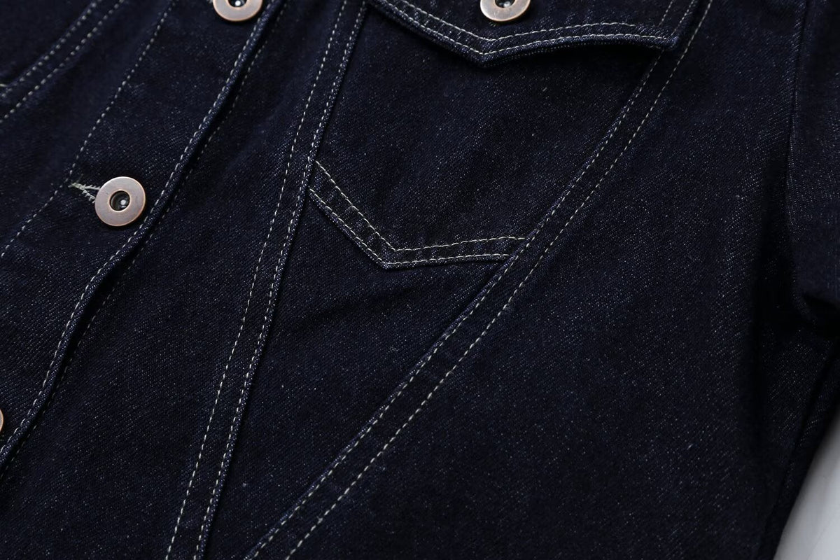 suit Women's 2 pieces embroidered heart-shaped decorative denim jacket+jeans