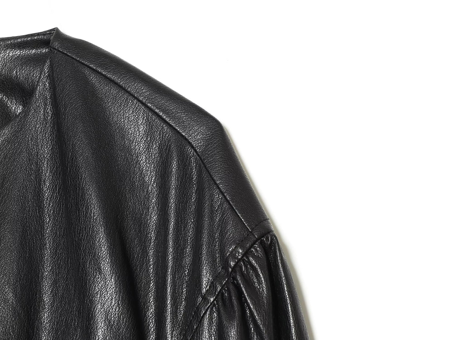 Women's balloon shaped Faux Leather jacket Coat