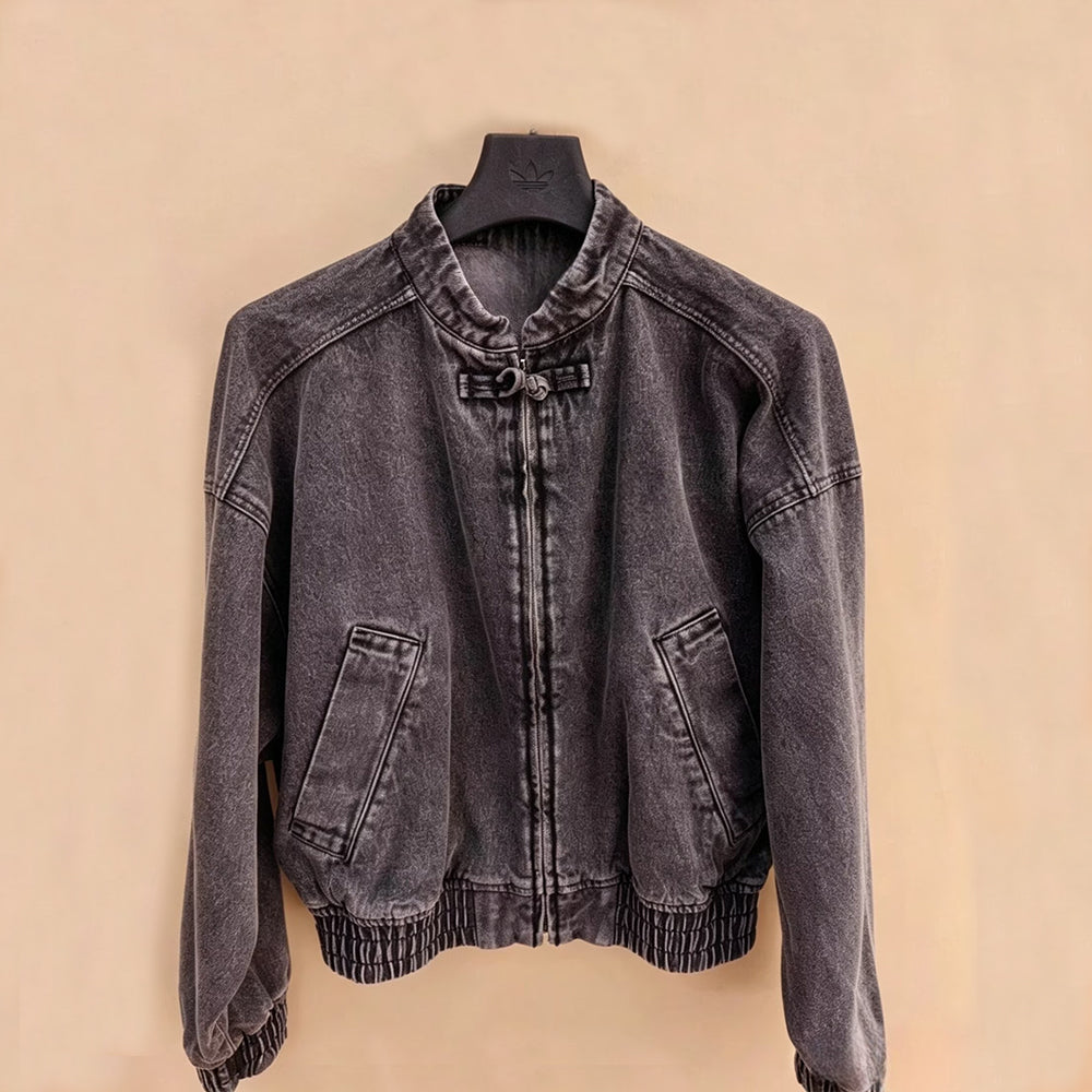 Women's new casual Joker zipper design denim jacket