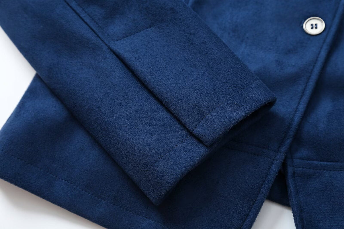 Women's Anti suede effect stand collar Coat