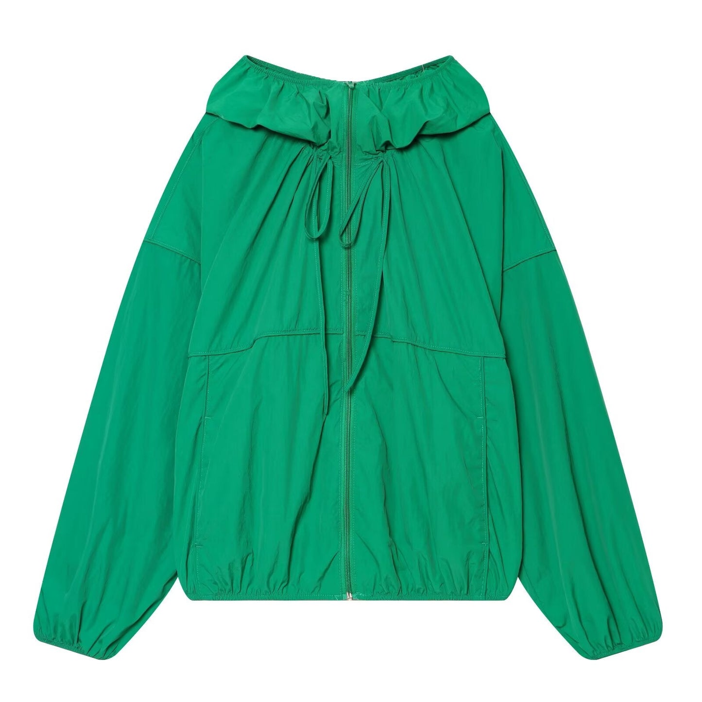 Women's loose hooded technology fabric Coat