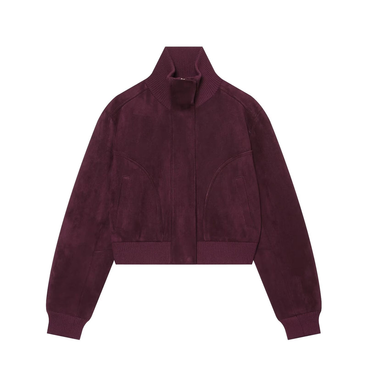 Women's Anti suede effect short stand collar Coat