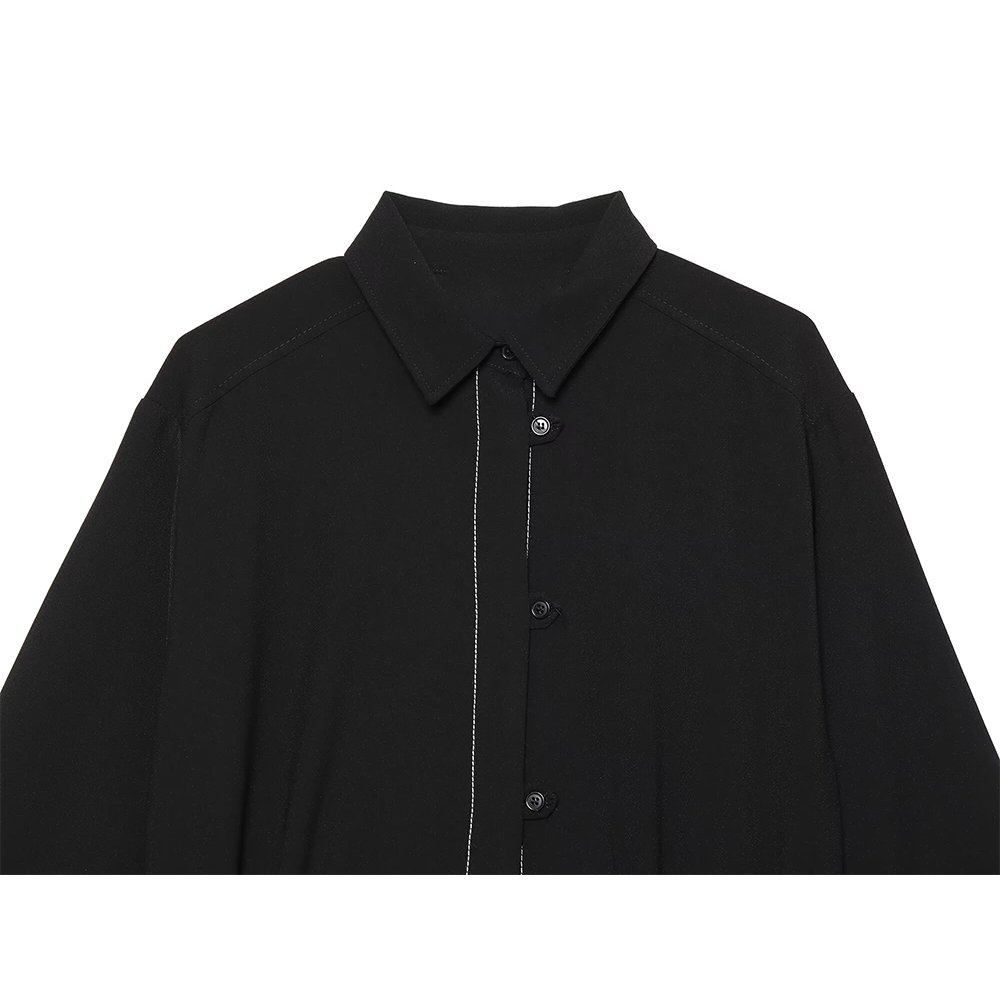 suit Women's 2 pieces contrasting color stitching lapel shirt+pants