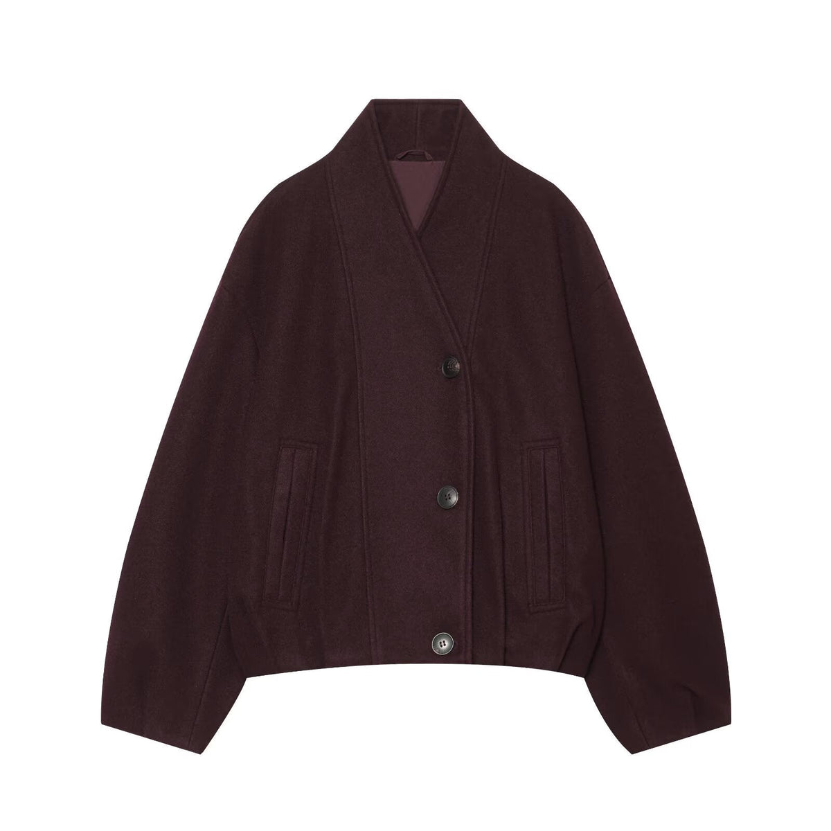 Women's standing collar single breasted jacket Coat
